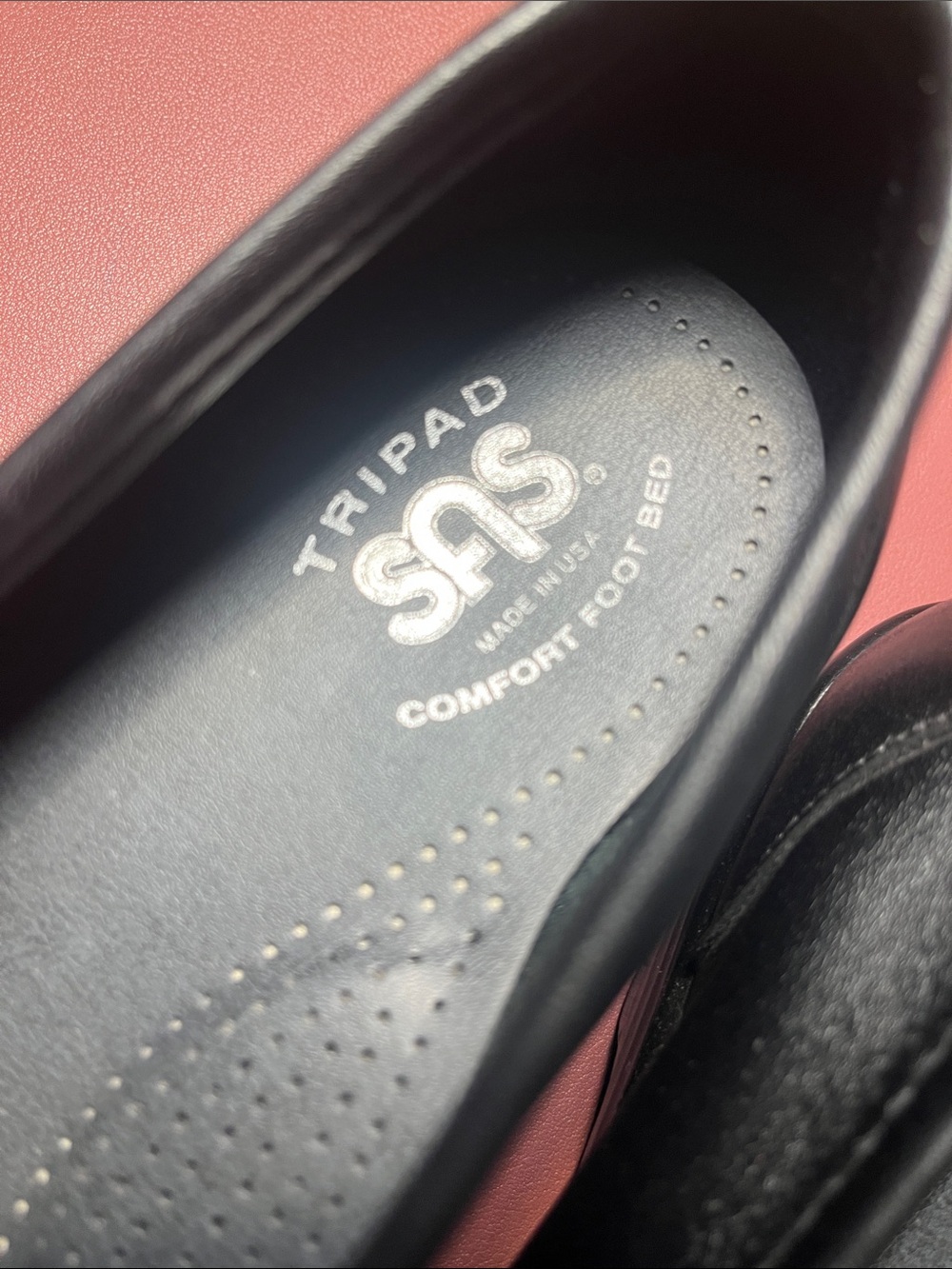 SAS Black Perforated Tripad Slip-On Loafers - Picture 6 of 7